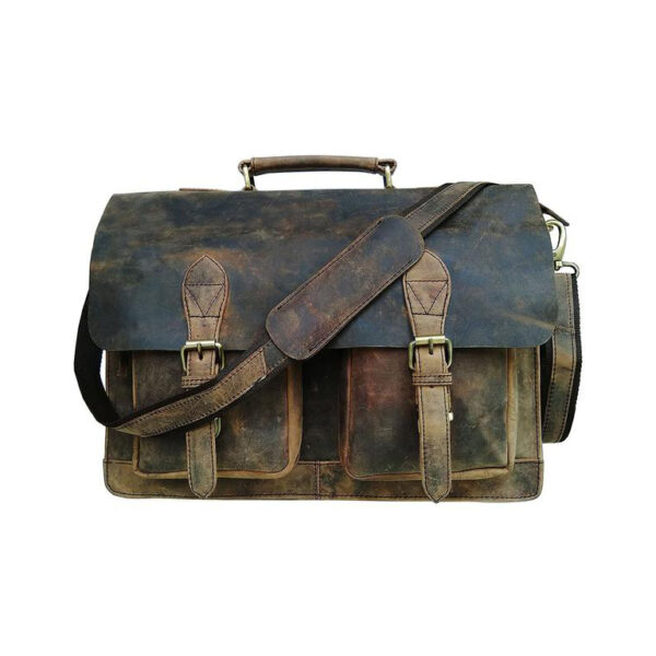 NE-1750 LEATHER WAXED BRIEFCASE BAG