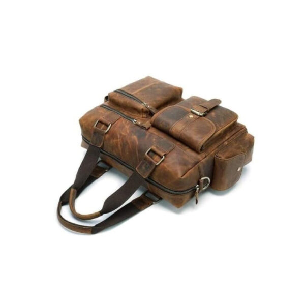 NE-1752 LEATHER WAXED BRIEFCASE BAG