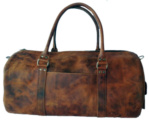 NE-1804 LEATHER DUFFLE BAG ON WAXED BUFF LEATHER