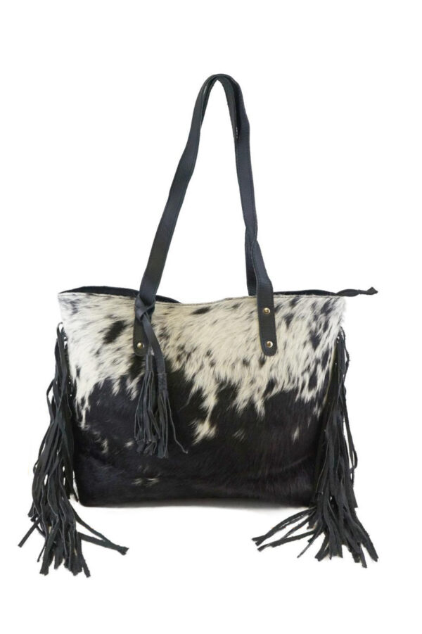 NE-1910 TOTE BAG ON HAIR-ON LEATHER