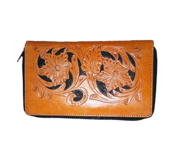 WC-16 LADIES LEATHER CLUTCH  (HAND ENGRAVED)